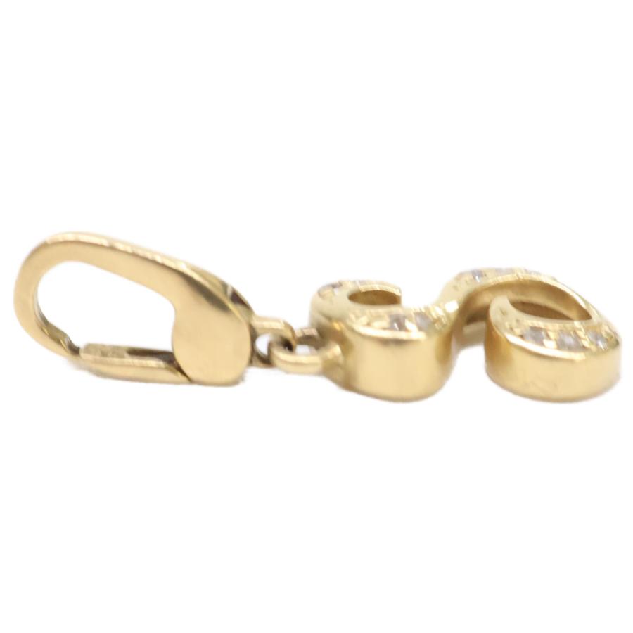 美品/ NOMBRE ノンブル K18YG x D0.030ct アルファプティ イニシャル 