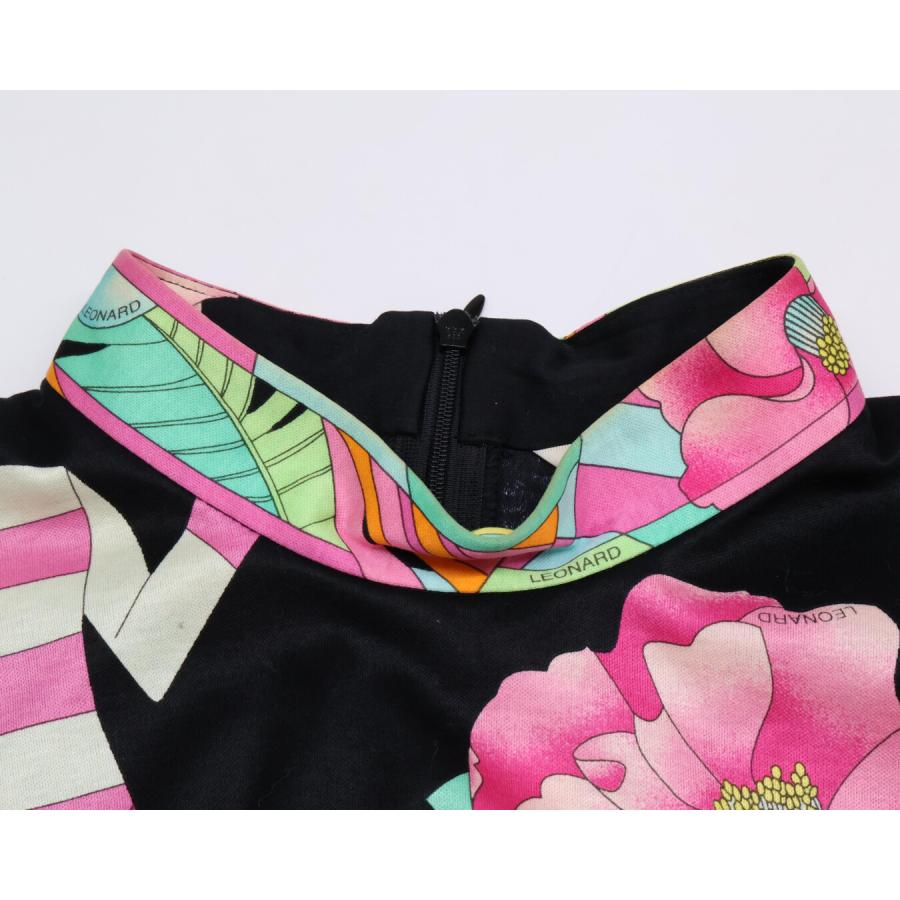 レオナール ブラック 花柄 カットソー 40