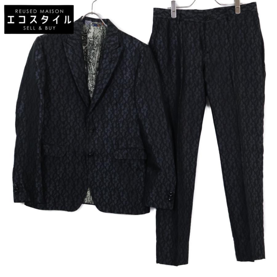 ETRO（エトロ） 国内正規/ 総柄 シルク混 ピークドラペル 2Bシングル 