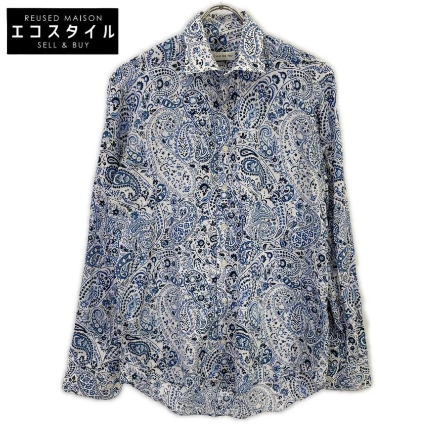 ETRO エトロ ペイズリー柄 長袖シャツ 39サイズ ブルー ETRO（エトロ） 国内正規/ ペイズリー総柄 長袖シャツ 39 ブルー