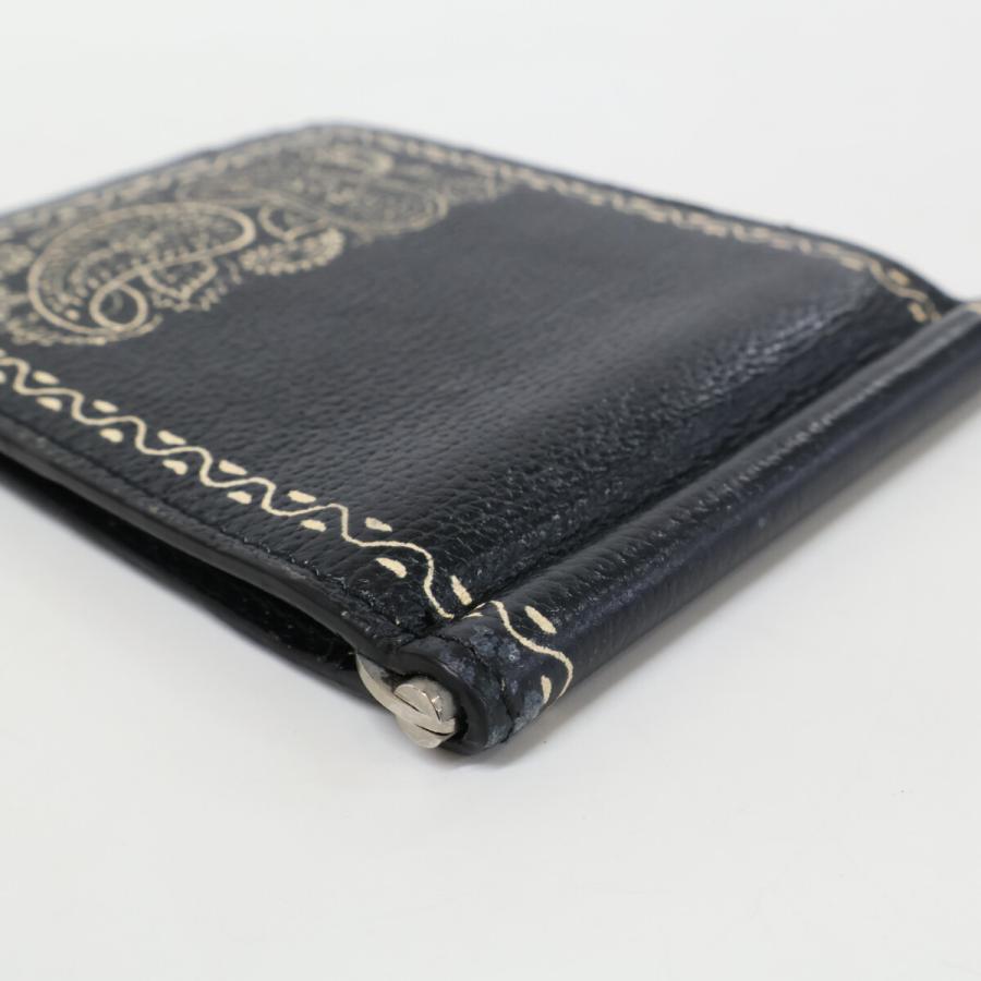 ETRO（エトロ） レザー ペイズリー マネークリップ 二つ折り財布