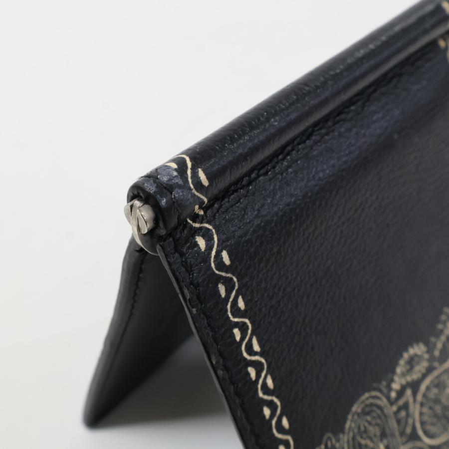 ETRO（エトロ） レザー ペイズリー マネークリップ 二つ折り財布
