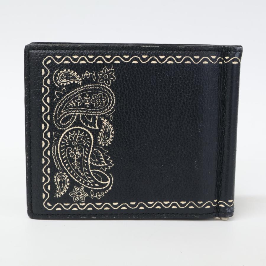 ETRO（エトロ） レザー ペイズリー マネークリップ 二つ折り財布