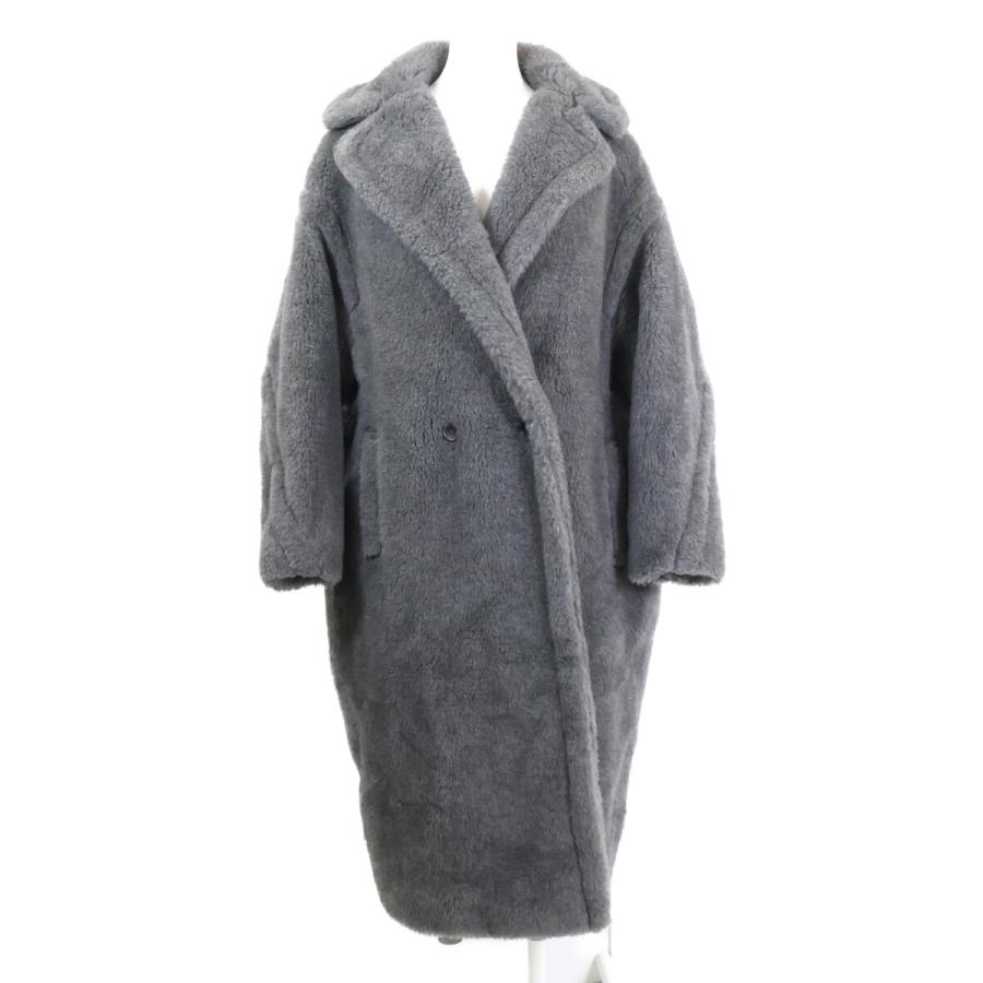 [美品]ボアポンチョ テディベア アルパカ混 シルク混 グレー 美品/国内正規 Max Mara マックスマーラ 101607036 テディベア