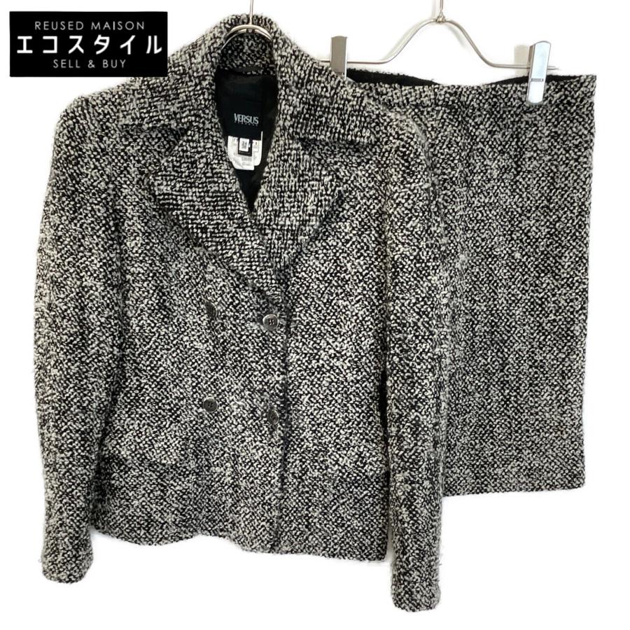 VERSUS ヴェルサス ブラック×グレー ツイード ダブルブレスト  