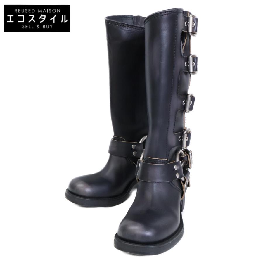 miu miu（ミュウミュウ） 5W792D ベルト ロング レザーブーツ 36