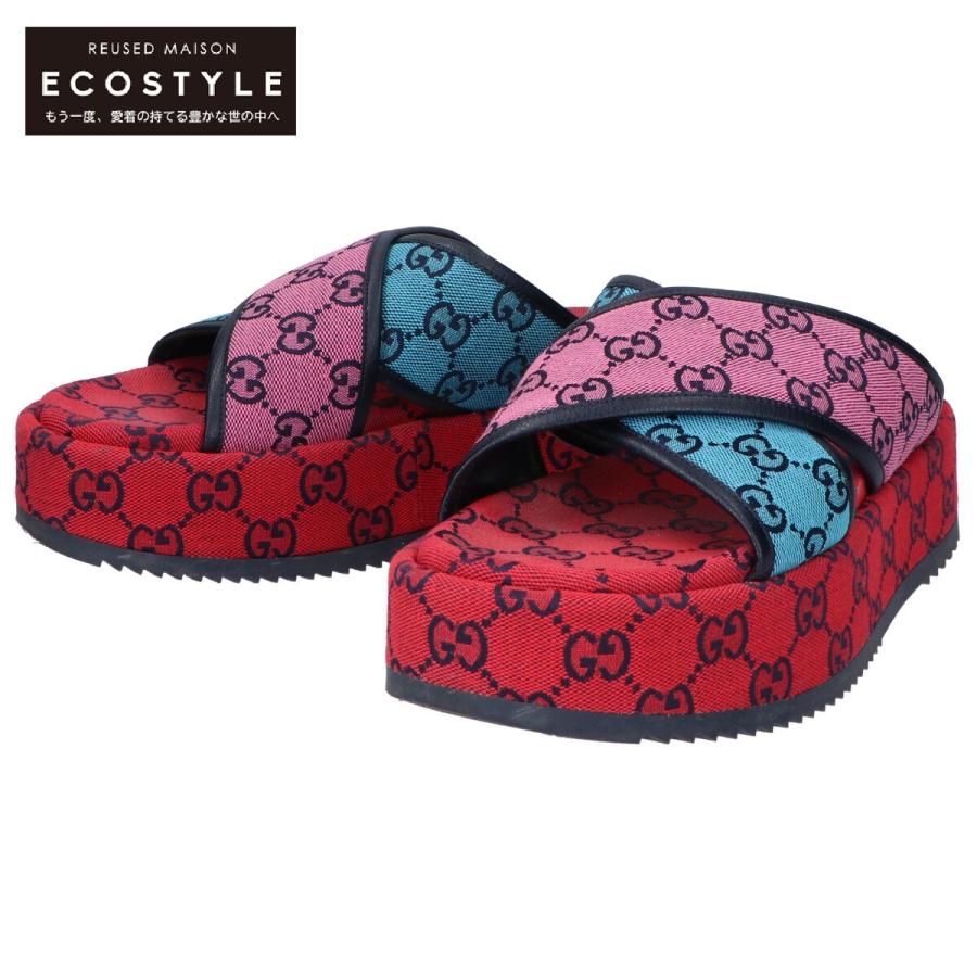 GUCCI グッチ 663666 GGマルチ クロス プラットフォームサンダル GUCCI グッチ 663666 GGマルチ クロス プラットフォームサンダル