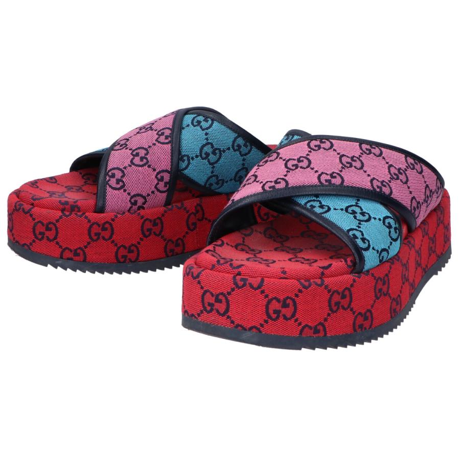 GUCCI グッチ 663666 GGマルチ クロス プラットフォームサンダル GUCCI グッチ 663666 GGマルチ クロス プラットフォームサンダル