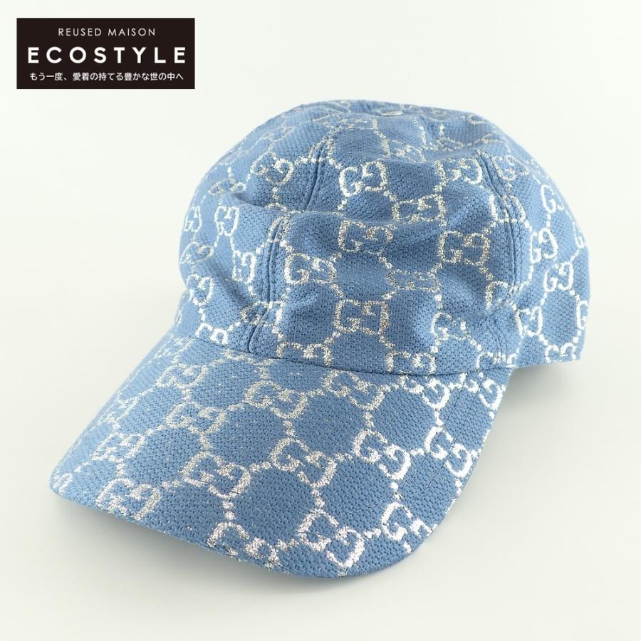 GUCCI GGラメ ベースボールキャップシルバー帽子