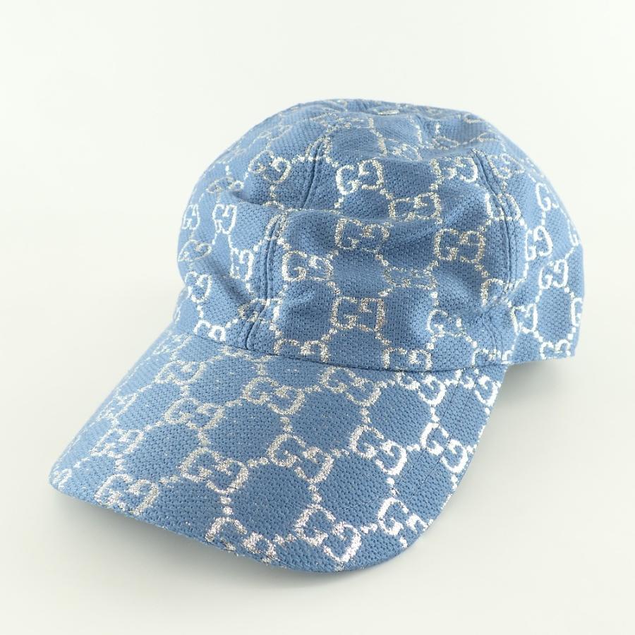 GUCCI 美品 グッチ 631953 GGラメ ベースボールキャップ 帽子 L 58cm  