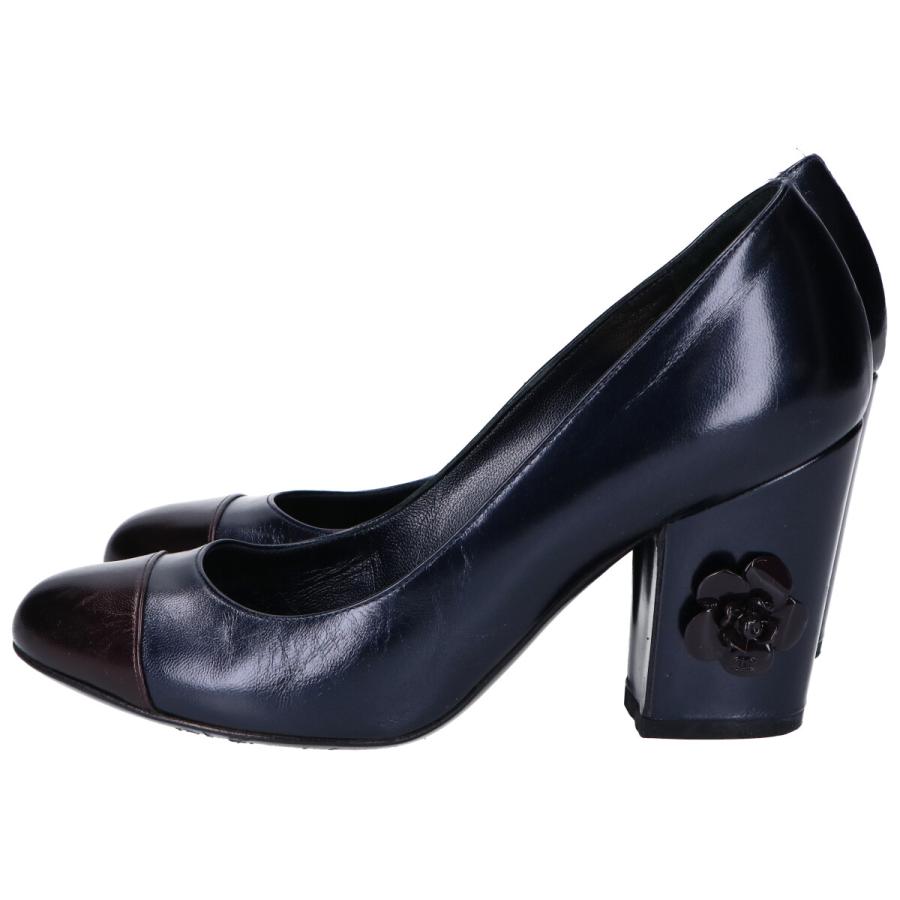 CHANEL（シャネル） G26781 カメリア チャンキーヒール パンプス 35 1