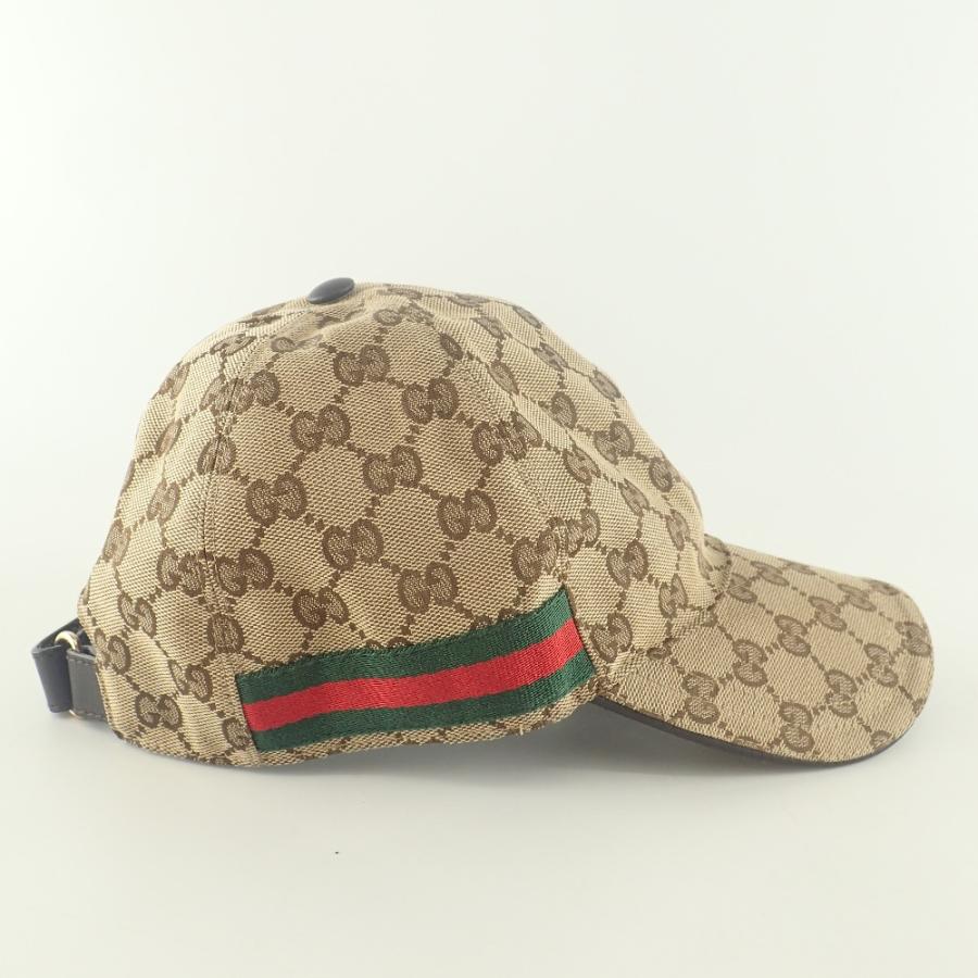 GUCCI ベージュ ロゴ入り ベースボールキャップ Mサイズ GUCCI 国内正規/ グッチ 200035・204891 GGキャンバス ベースボール