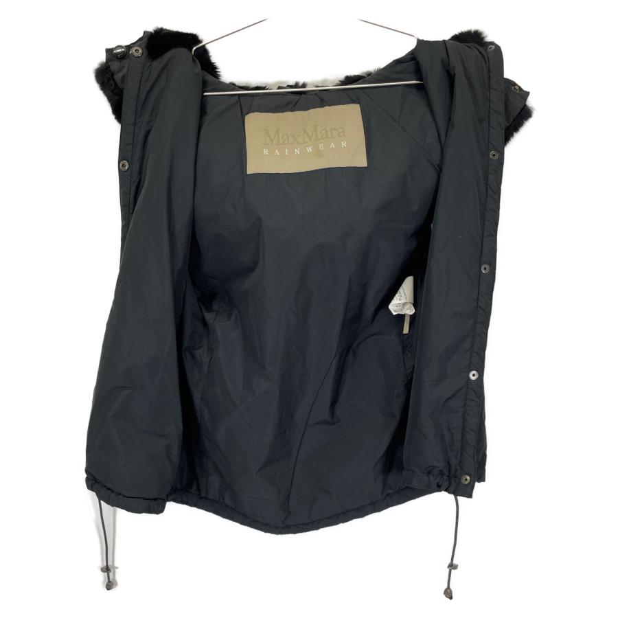 マックスマーラ 【レインウェア】ブラック ファーフード ナイロンベスト 38 Max Mara マックスマーラ 【レインウェア】ブラック ファーフード