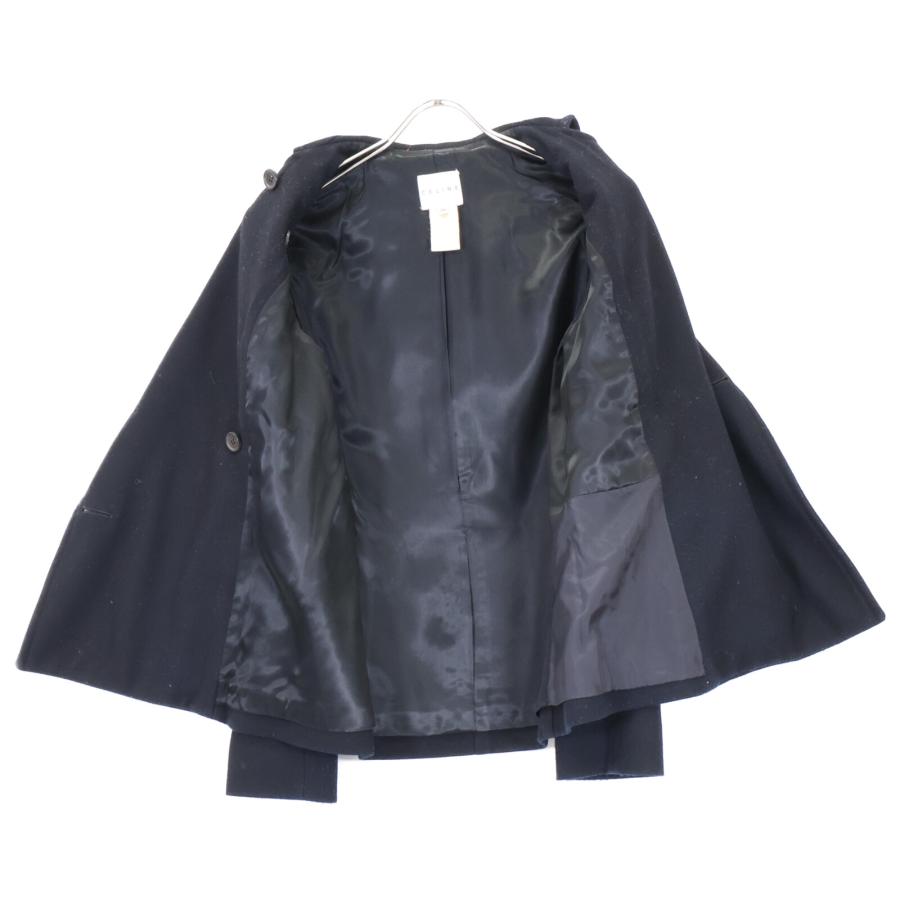 CELINE（セリーヌ） ブラック ダブルブレスト ウール ピーコート