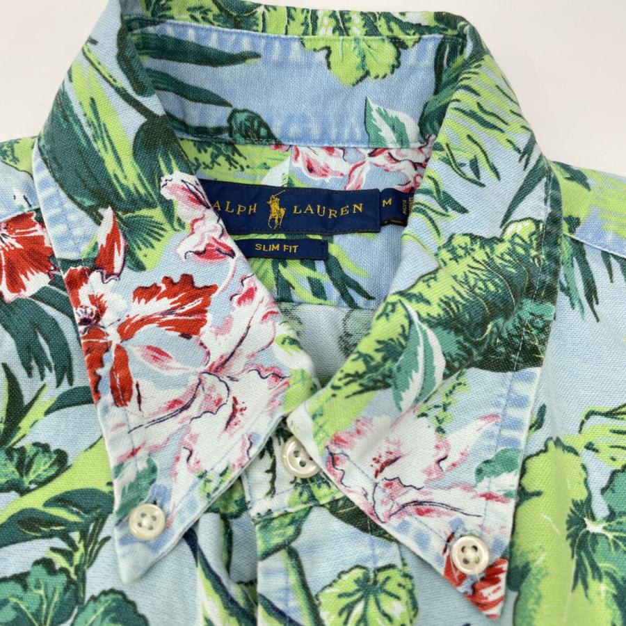 Ralph Lauren ラルフローレン グリーン オックスフォード アロハシャツ