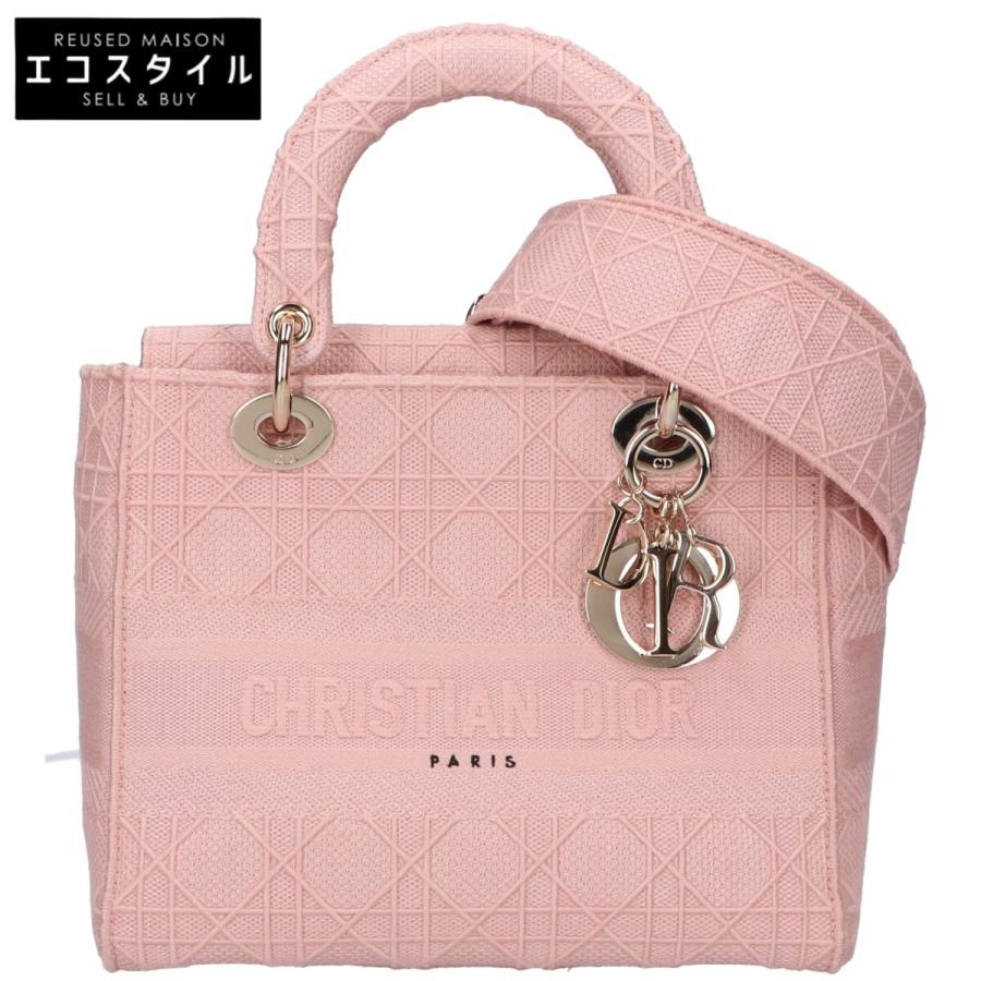 Dior カナージュ 2way スマホ チェーン ショルダーバッグ ピンク