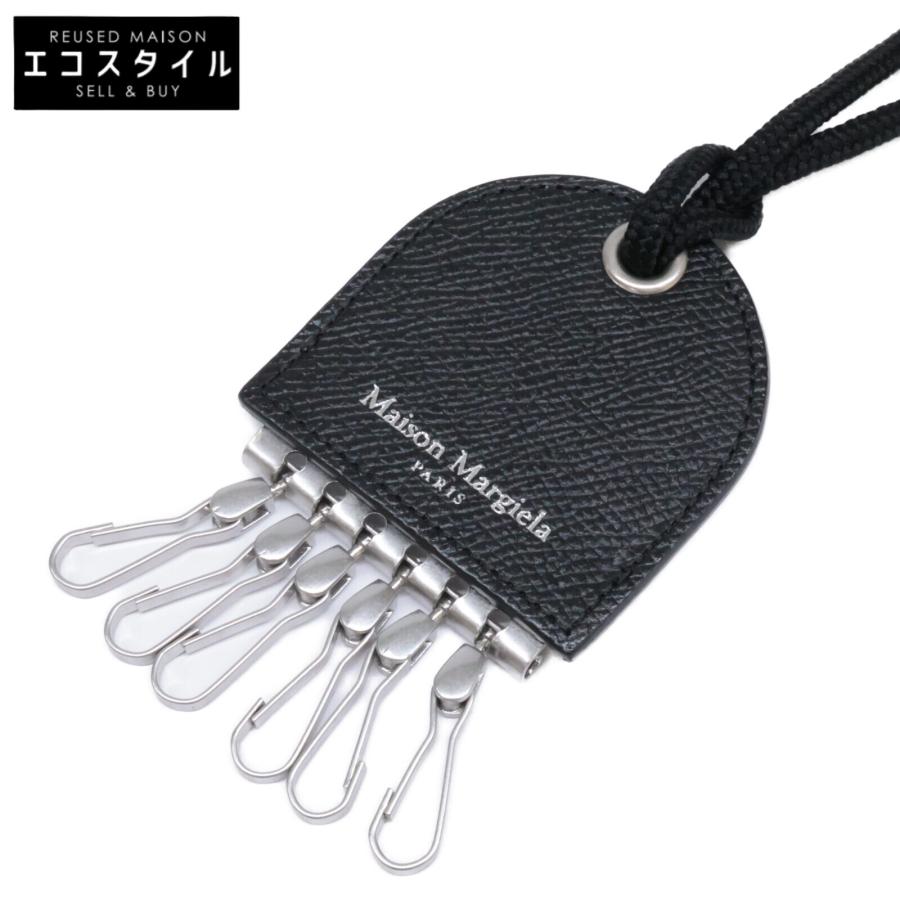 Maison Margiela キーホルダー レザー ブラック 　ホワイト MM6 【爆買 最大P10倍】エムエムシックス キーケース