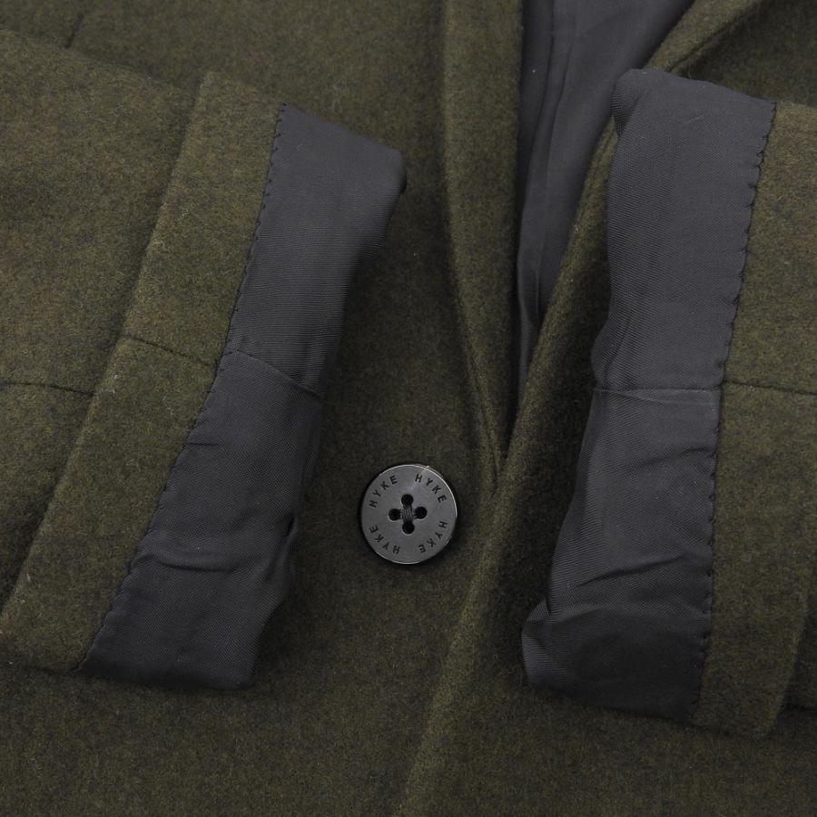 HYKE ハイク ミニショールカラー ウール チェスターコート レディース