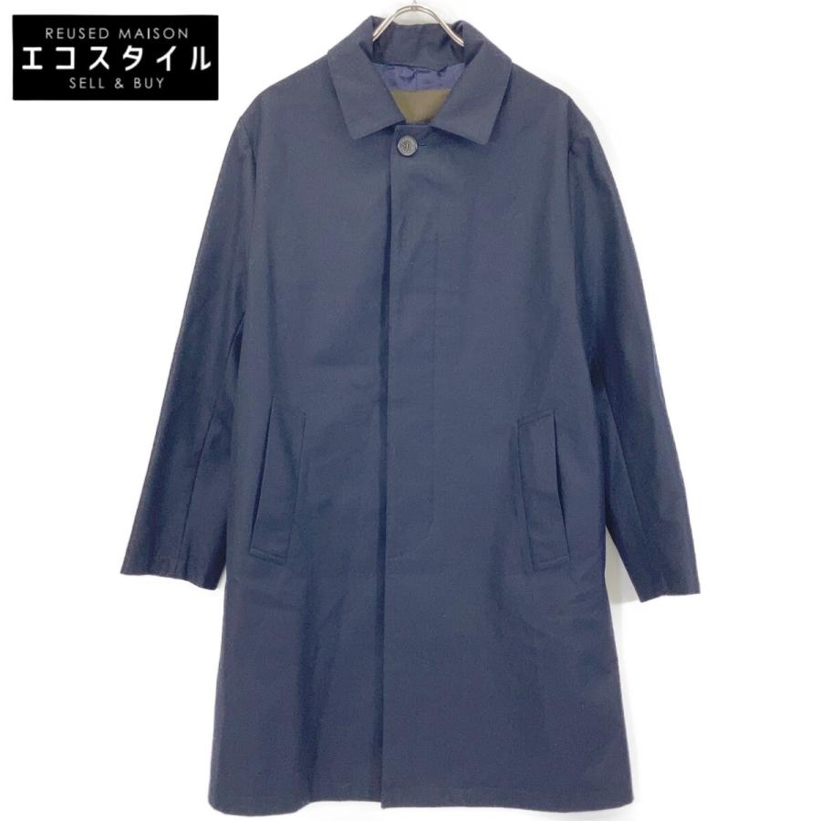 マッキントッシュ ダヌーンステンカラーコート 紺膝丈 メンズ Mackintosh（マッキントッシュ） 英国製 ネイビー ウール ステンカラー