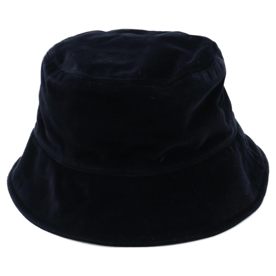MIU MIU ブラック バケットハット ベルベット miu miu（ミュウミュウ） 美品/国内正規 5HC196 ロゴ刺繍 ベロア