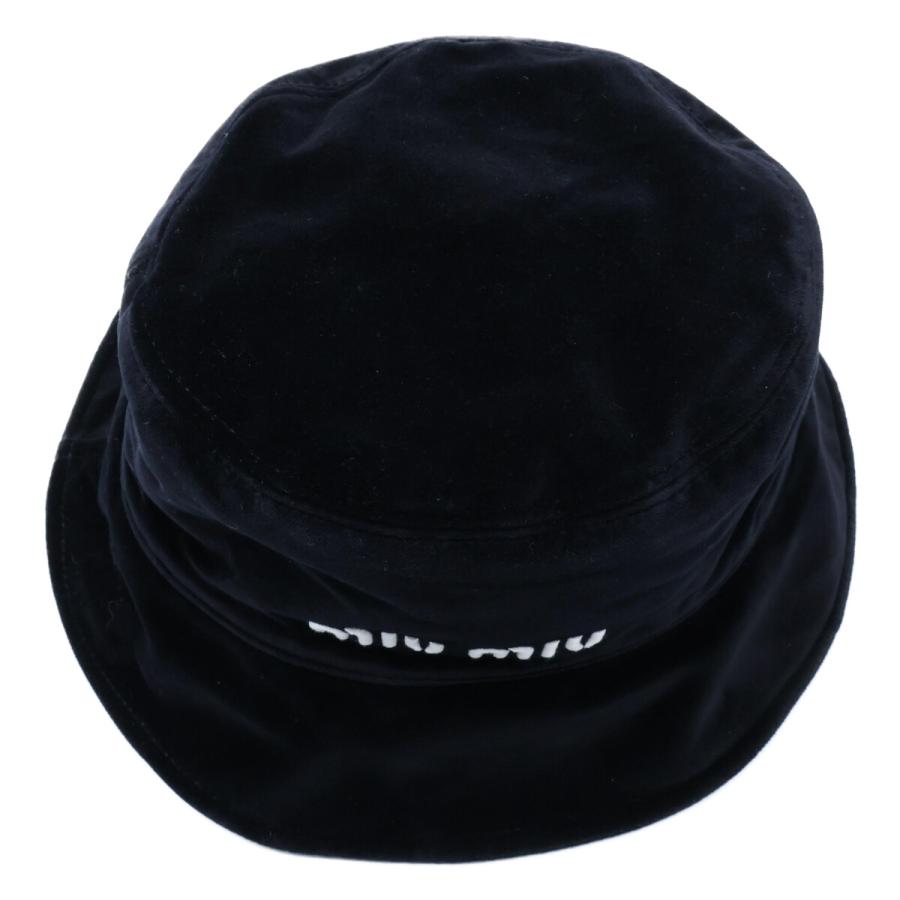 miu miu（ミュウミュウ） 美品/国内正規 5HC196 ロゴ刺繍 ベロア