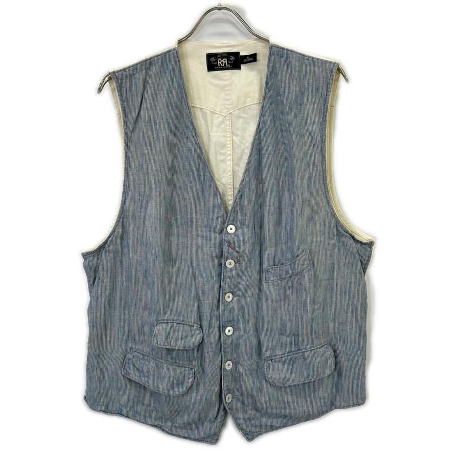 希少✨RRL　ダブルアールエル　ベスト　ストライプ XL RRL ダブルアールエル リネン ストライプ ワークベスト ベスト XL