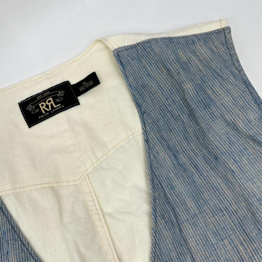 RRL ダブルアールエル リネン ストライプ ワークベスト ベスト XL