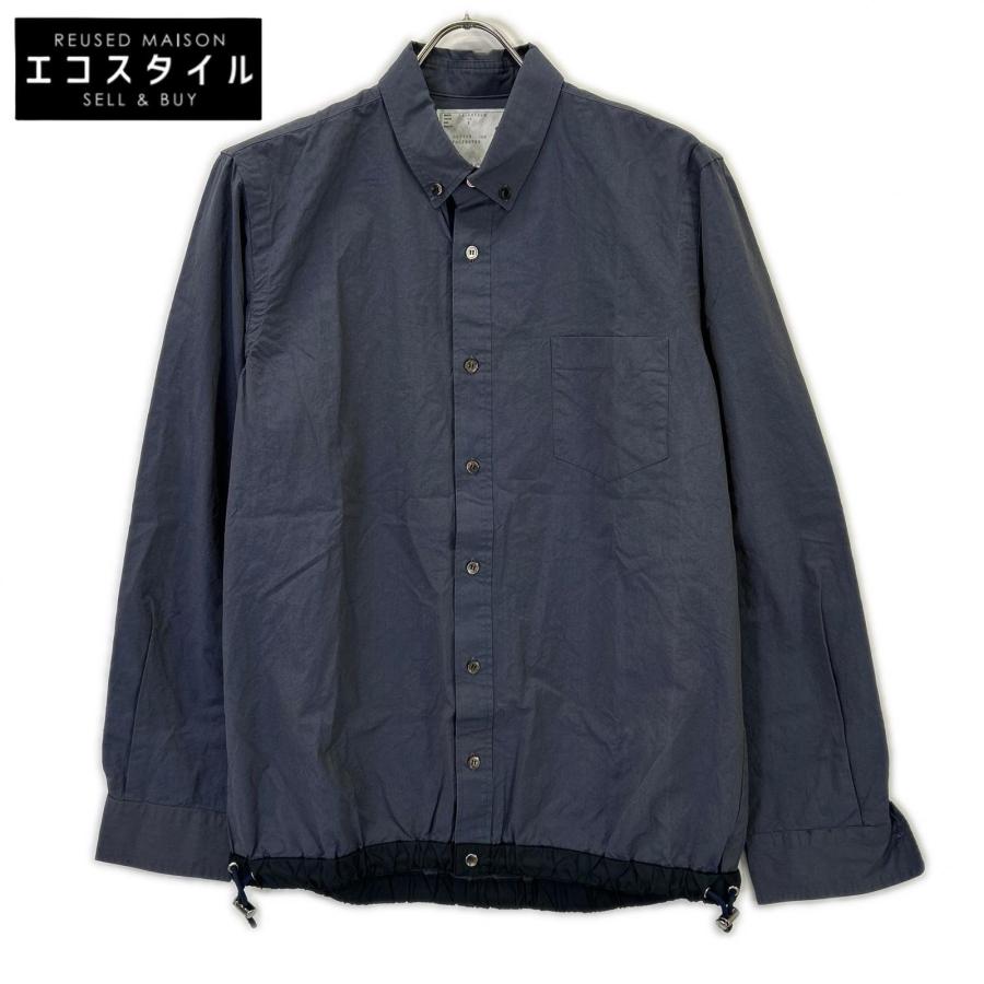sacai サカイ 14-00700M ドローストリングシャツ 3 sacai（サカイ） 14-00700M ドローストリングシャツ 3 ブルー メンズ