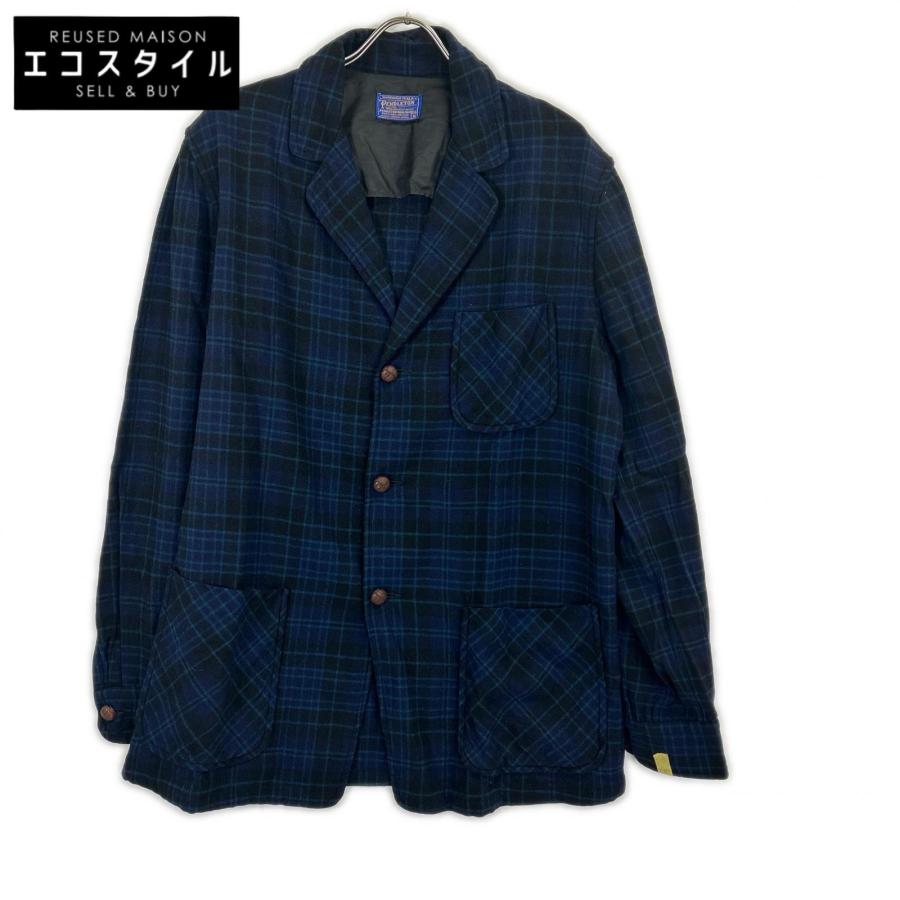 PENDLETON ペンドルトン ブルー 50s チェック クルミボタン テーラードジャケット PENDLETON ペンドルトン ブルー 50s チェック クルミボタン テーラード