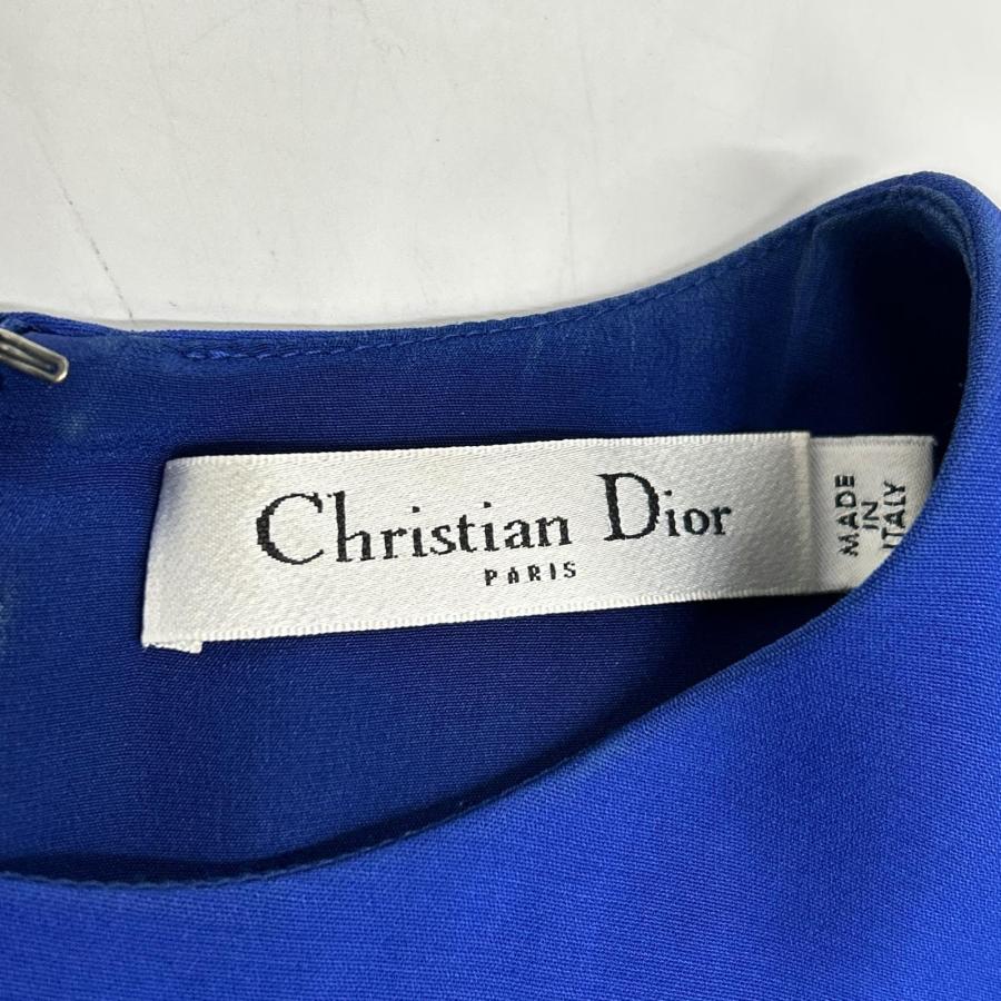 Christian Dior クリスチャンディオール 5C21669A1726 ブルー フレアシルエット ワンピース ブルー 36 ワンピース シルク レディース 中古の画像