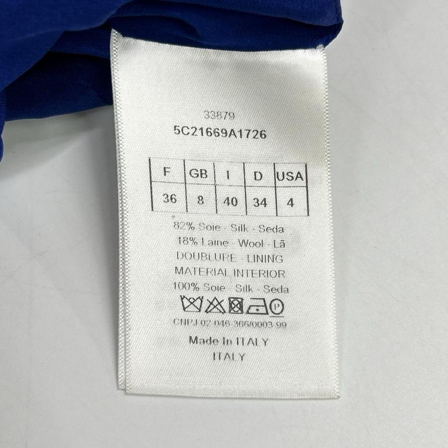 Christian Dior クリスチャンディオール 5C21669A1726 ブルー フレアシルエット ワンピース ブルー 36 ワンピース シルク レディース 中古の画像