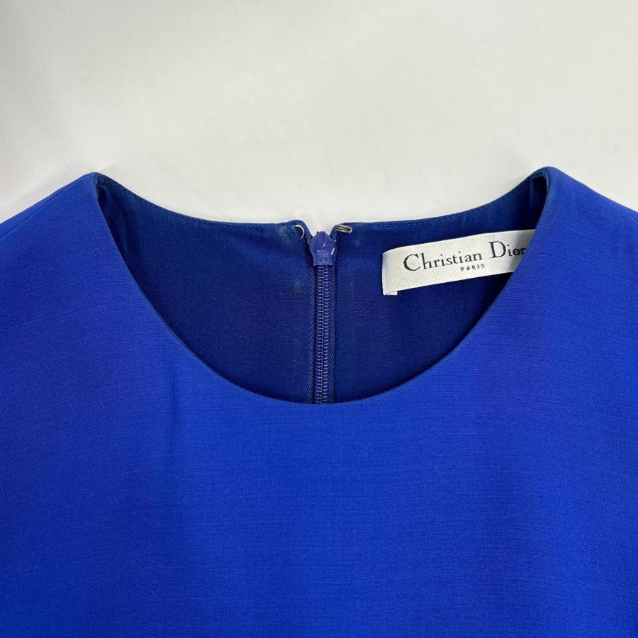 Christian Dior クリスチャンディオール 5C21669A1726 ブルー フレアシルエット ワンピース ブルー 36 ワンピース シルク レディース 中古の画像