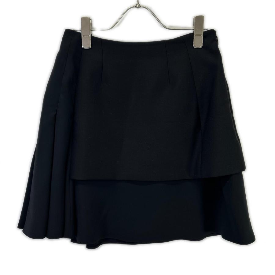 Christian Dior クリスチャンディオール 5C2133A1148 ブラック フレアミニスカート ブラック 34 スカート ウール レディース 中古の画像