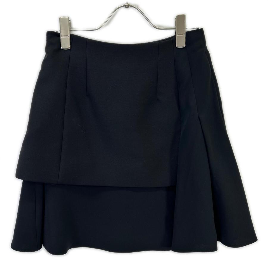 Christian Dior クリスチャンディオール 5C2133A1148 ブラック フレアミニスカート ブラック 34 スカート ウール レディース 中古の画像