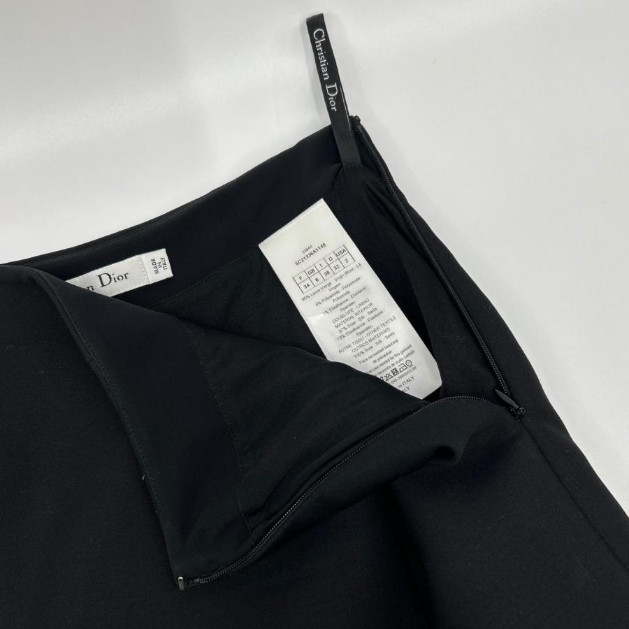 Christian Dior クリスチャンディオール 5C2133A1148 ブラック フレアミニスカート ブラック 34 スカート ウール レディース 中古の画像