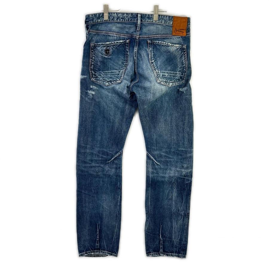 DENHAM デンハム ブルー CUTTER+ SLIM FIT ロゴ刺繍 セルビッチ デニム