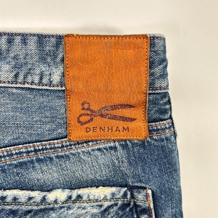 DENHAM デンハム ブルー CUTTER+ SLIM FIT ロゴ刺繍 セルビッチ デニム