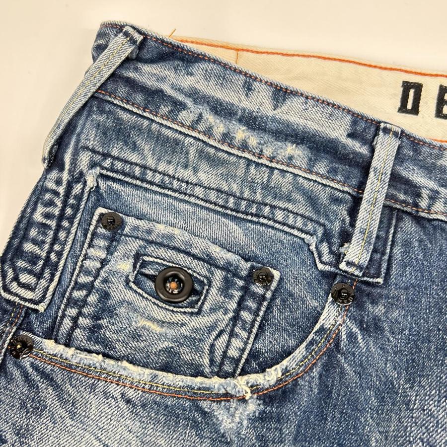 DENHAM デンハム ブルー CUTTER+ SLIM FIT ロゴ刺繍 セルビッチ デニム