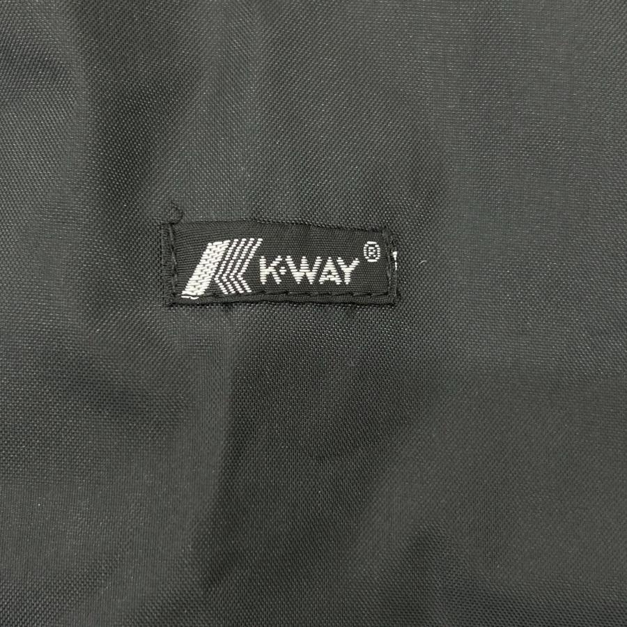 K-WAY ケーウェイ ブラック ナイロン フーディライダースジャケット
