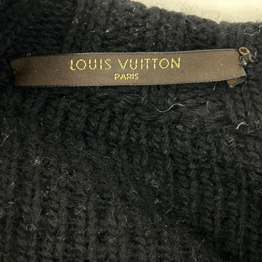 LOUIS VUITTON ボーダー カシミヤ ニット セーター 黒 グレー M LOUIS VUITTON（ルイ・ヴィトン） ブラック×グレー ウール×カシミヤ
