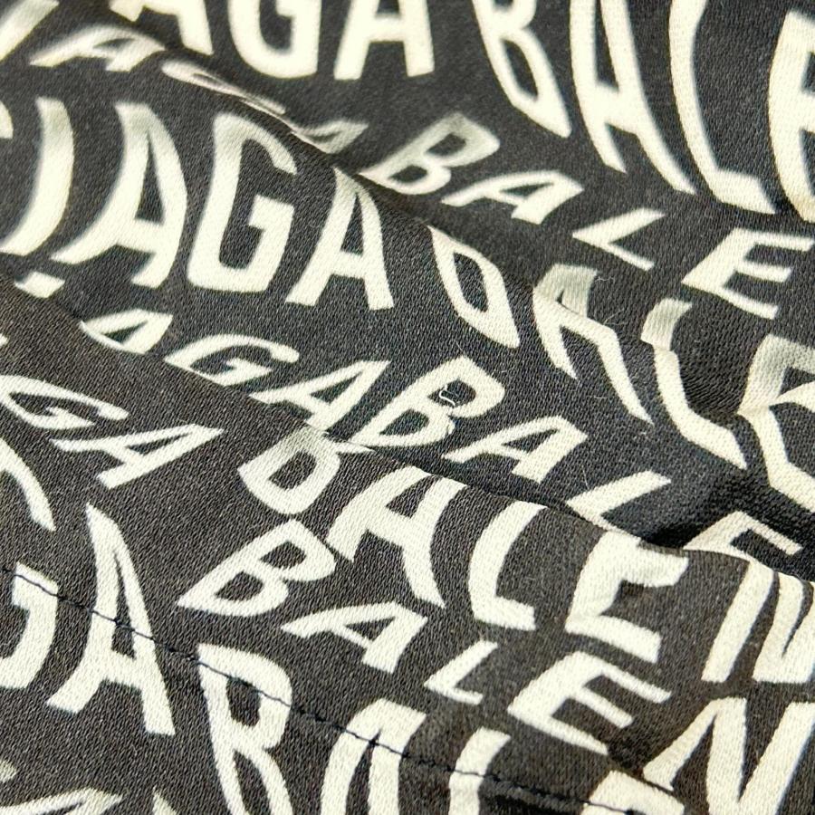 BALENCIAGA（バレンシアガ） 508467 ブラック 総柄ロゴ 長袖シャツ