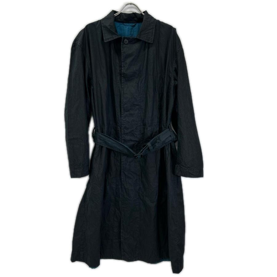 ラストファイナル！イッセイミヤケ　ｍｅ カリフラワー膝丈コート ISSEY MIYAKE MEN イッセイミヤケメン 14AW ME43FA044 ブラック×ブルー