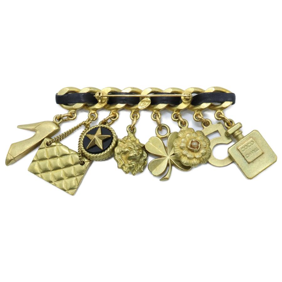 CHANEL シャネル 94A ヴィンテージ 8連チャーム ブローチ ゴールド  