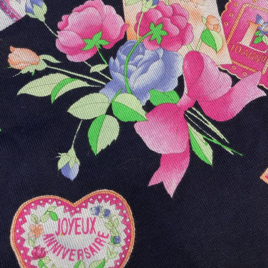 レオナール LEONARD 花柄 長袖カットソー LL LEONARD レオナール 長袖カットソー 花柄 トリム 大きいサイズ