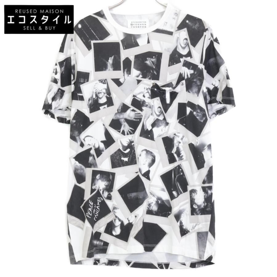 Maison Margiela メゾンマルジェラ ブラック PRINTED Tシャツ 46 