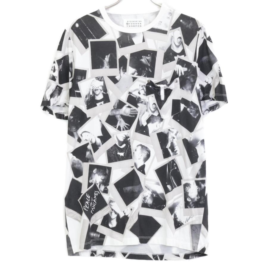 #マルジェラ Maison Margiela 10 コットン Tシャツ 黒 46 Maison Margiela メゾンマルジェラ ブラック PRINTED Tシャツ 46