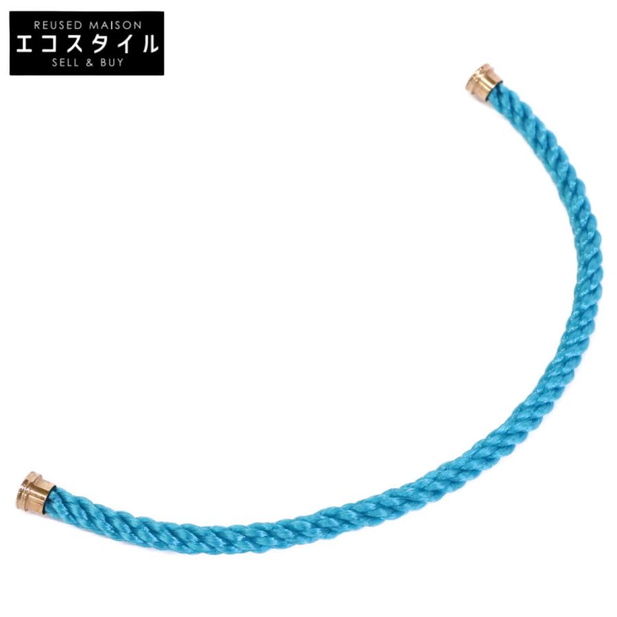 美品 FRED フレッド フォース10 LMケーブル 水色　アクセ 17サイズ Fred（フレッド） 美品 steel ケーブル ブレスレット 17 ライトブルー