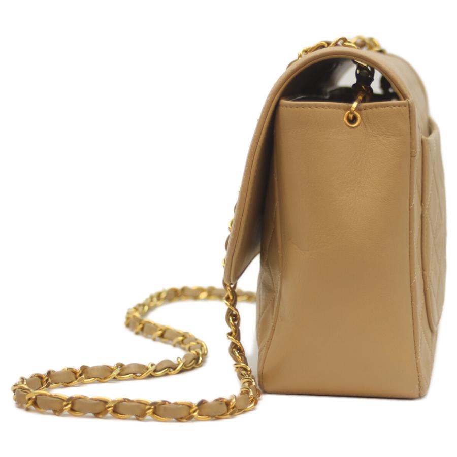 CHANEL シャネル 13番台 ベージュ G金具 ラム マトラッセ シングル