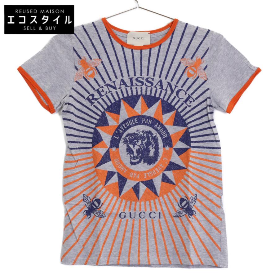 GUCCI（グッチ） 498009 グレー プリント Tシャツ グレー トップス 