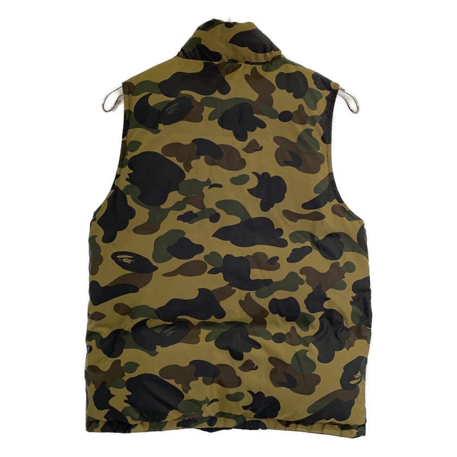 A BATHING APE カモ　迷彩 ダウンベスト M A BATHING APE アベイシングエイプ ブラック×オリーブドラブカラー